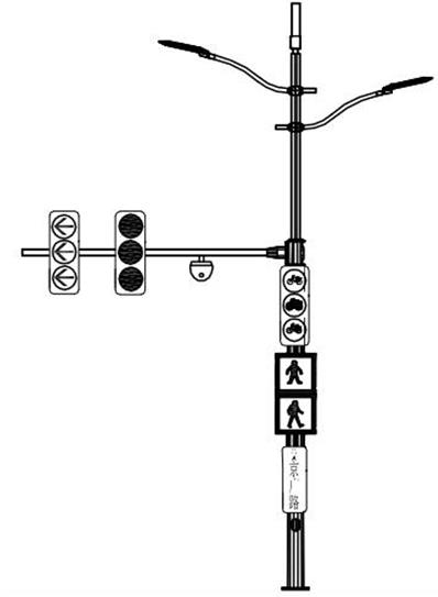 多杆合一交通信号灯